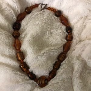 Brown beaded chunky necklace